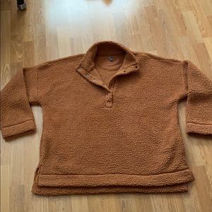 Aerie Sherpa snap button pullover (L)